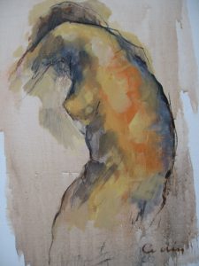 tableau peinture corps nu